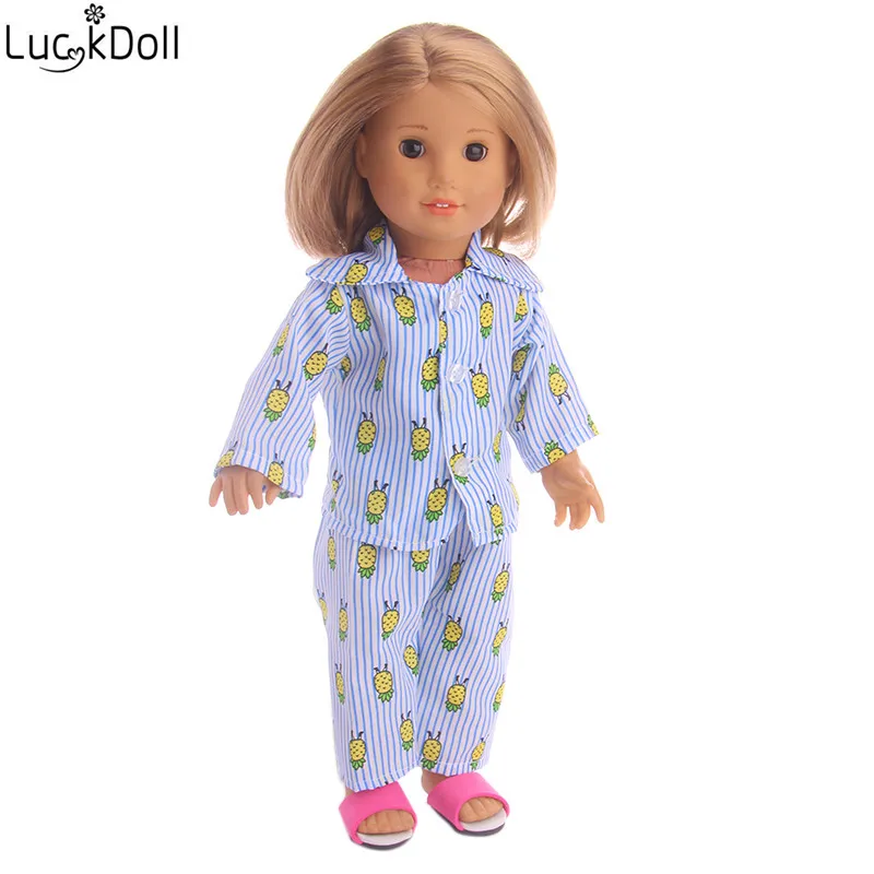 LUCKDOLL высокое качество Pajamats подходит 18 дюймов Американский 43 см Кукла одежда аксессуары, игрушки для девочек, поколение, подарок на день рождения