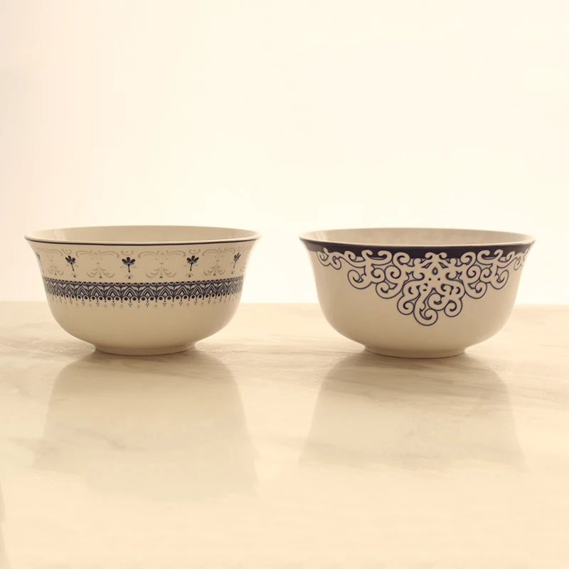 7 дюймовые синие глазированные украшения с цветочным принтом круглые тарелки и