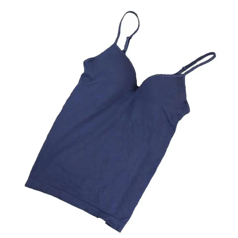 CR 2019 Women Built In Bra Tank Tops Sexy Cozy Healthy Modal Solid Camisole 6 Color Wholesales WI185 Free Shipping | Женская одежда