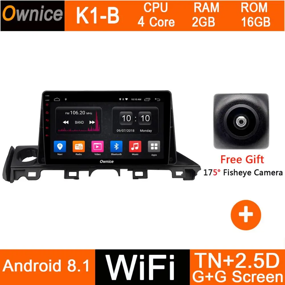 K1-B Android 9,0 8 ядерный " ips 1Din 4G+ 32G DSP CarPlay Автомобильный DVD Радио gps Navi плеер для Mazda 6 III 3 GJ Atenza dzda6 - Цвет: K1-B