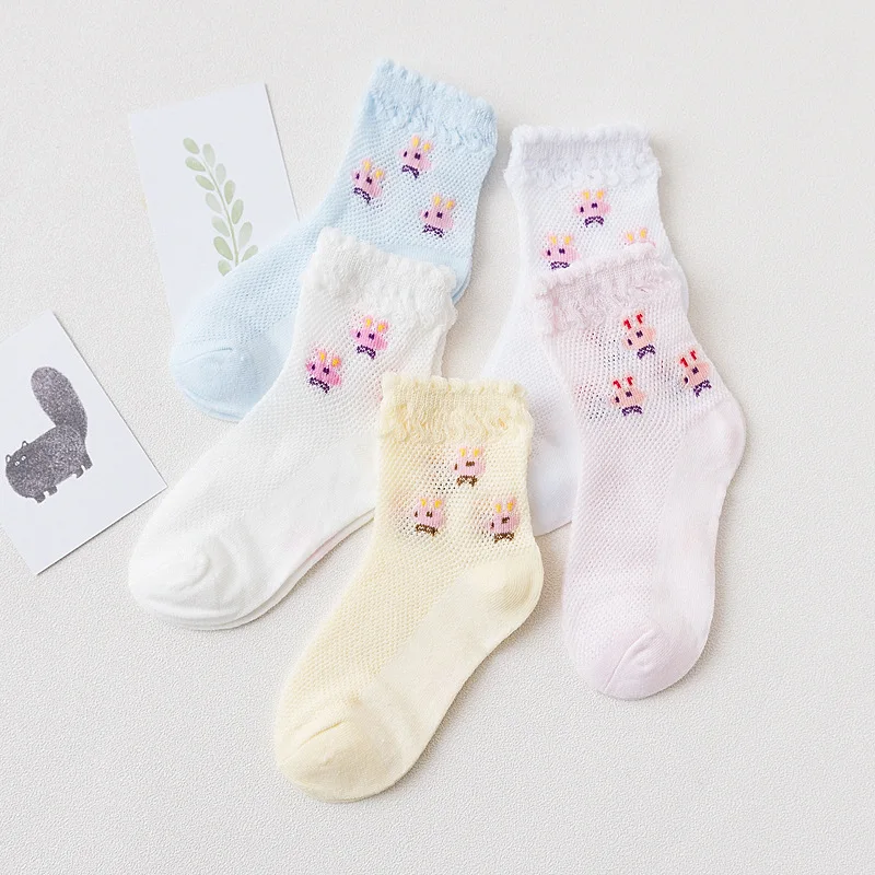 2019 весенние и летние носки для девочек сетчатые дышащие хлопковые в виде кролика