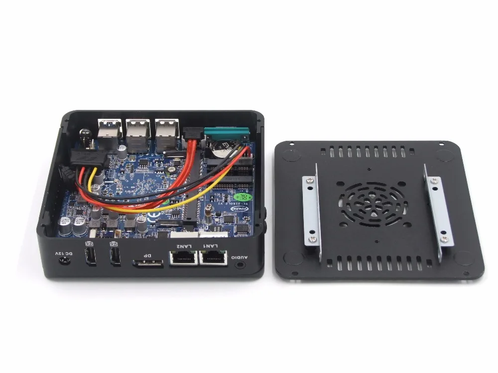 Hystou Мини ПК Windows 10 Intel NUC N3160 безвентиляторный блок компьютер 2 Lan HDMI 4 K HTPC tv КОРПУС Nano
