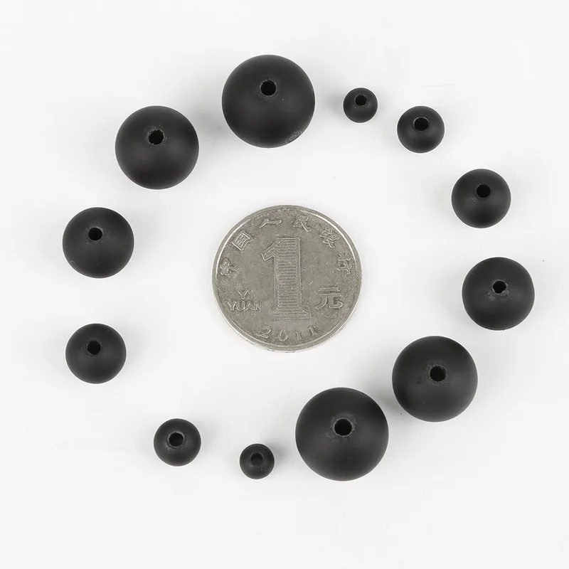 Pick Size 6-16mm Frost Matt Surface Black Round Beads ABS Plastic Loose Spacer for DIY Jewelry Findings | Украшения и аксессуары