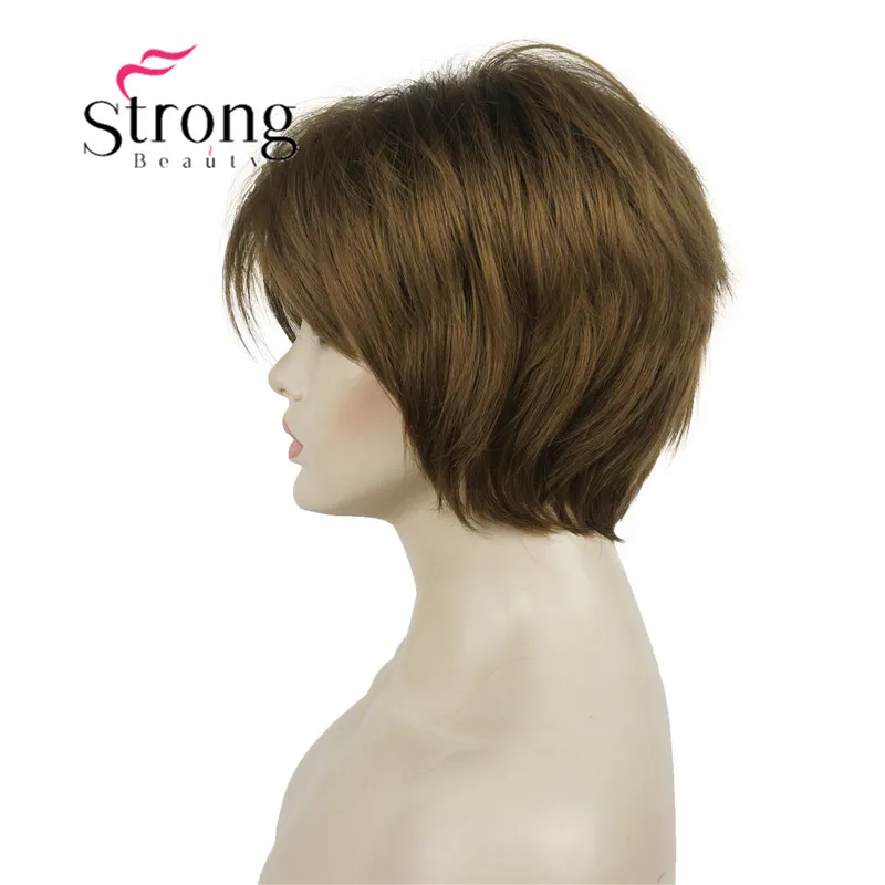 StrongBeauty короткий слоистый блондин Толстый Пушистый полный синтетический парик Тепло ОК