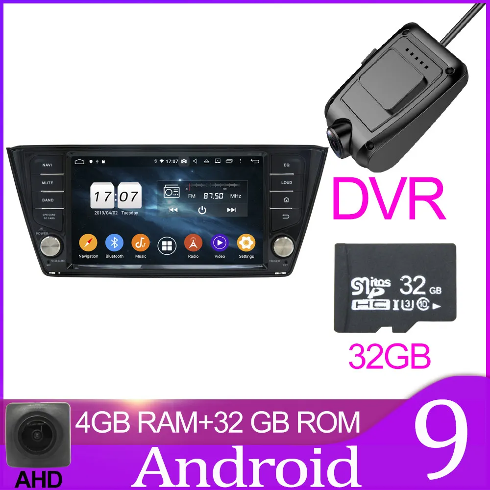 32GB With DVR Owtosin автомобиль радио мультимедиа видео плеер навигации gps Android 9,0 для Skoda Fabia автомобиль 4 Гб Оперативная память 32GB Встроенная память - Цвет: 32GB With DVR