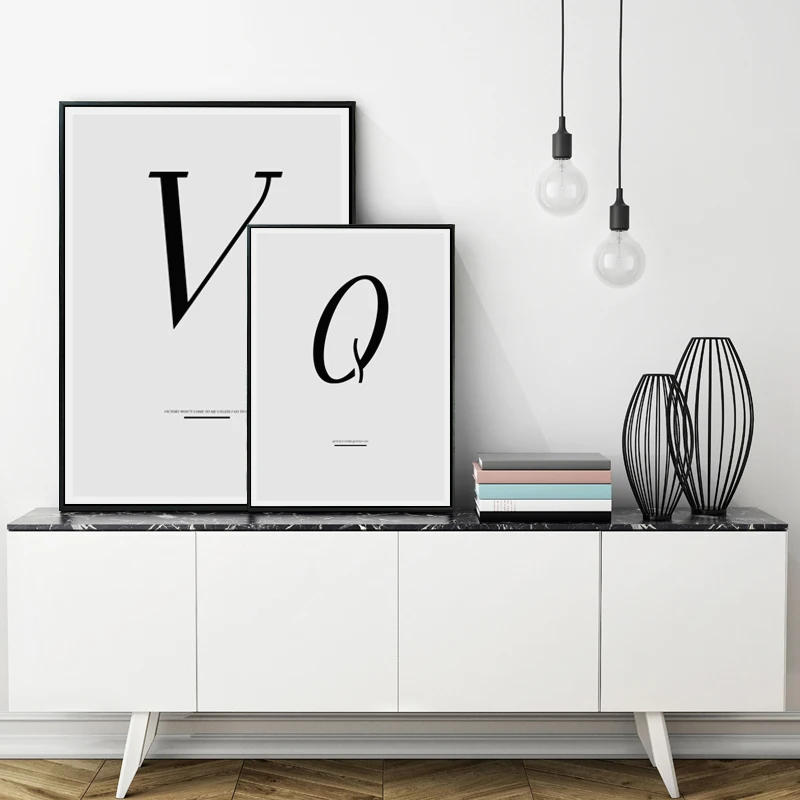 N~ Z DIY английского алфавита Правописание Простые современные декоративные плакат Холст Картина Книги по искусству печать плакат Настенный декор