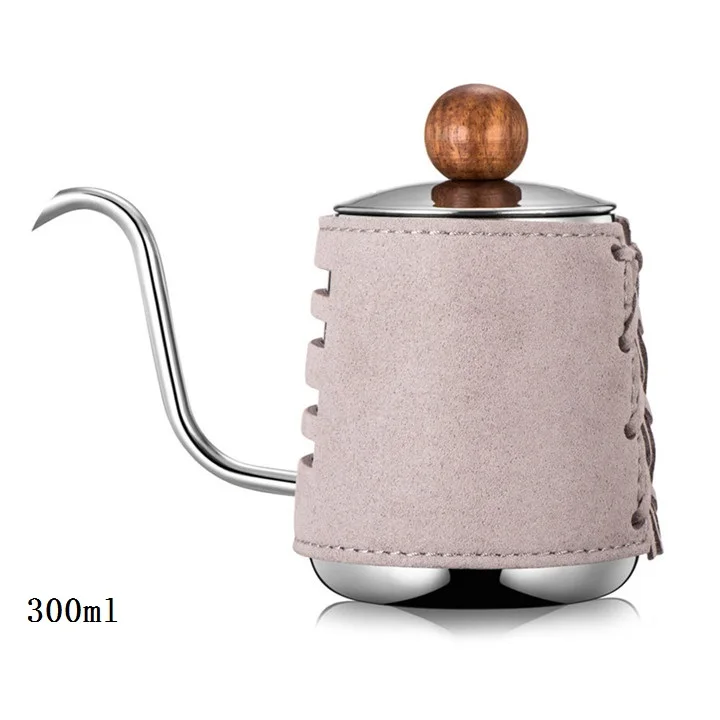 300ml gray TTLIFE, нержавеющая сталь, без рук, анти-горячий кофейник, капельный чайник, 0.3л/0.5л, кофеварка с гусиным носиком, кофе, чайник - Цвет: 300ml gray