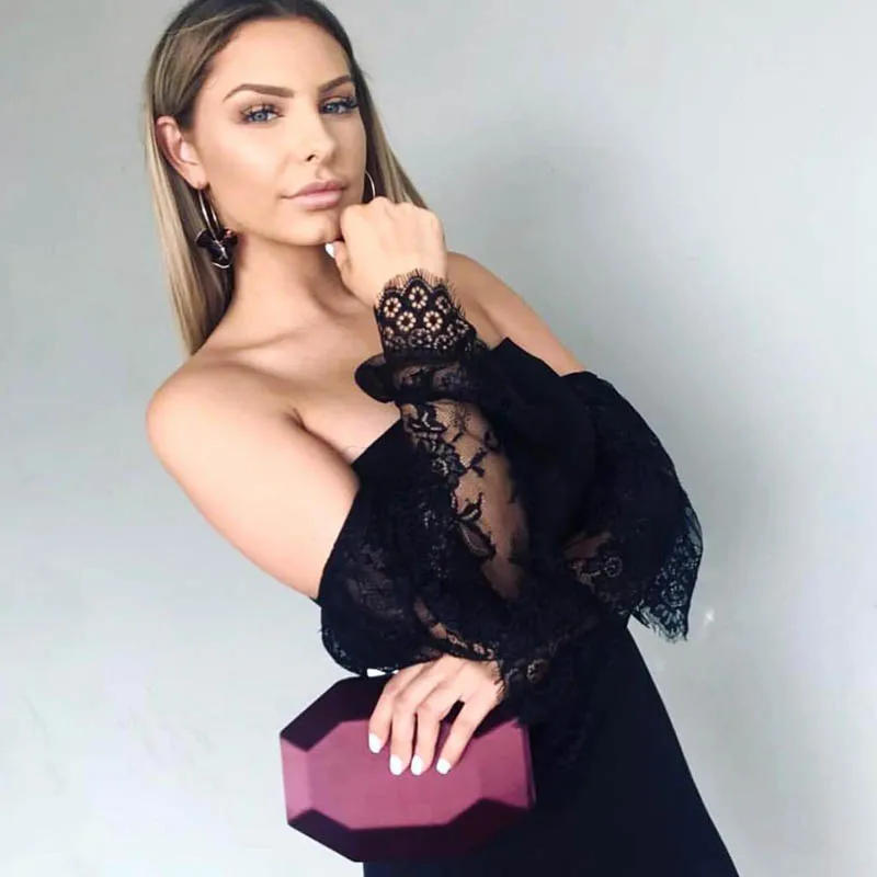 Женское облегающее платье с открытыми плечами INDRESSME Клубные вечерние мини-платья
