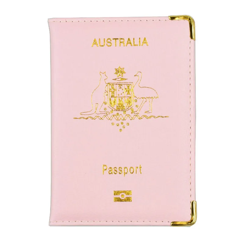 Модная австралийская Женская Обложка для паспорта розовая из искусственной кожи