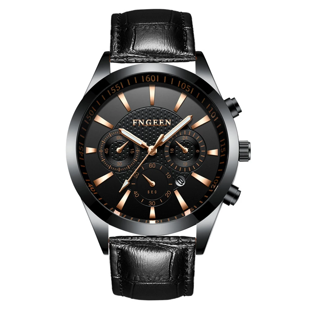 Мужские часы FNGEEN Новый Дизайн Стальные водонепроницаемые светящиеся кварцевые