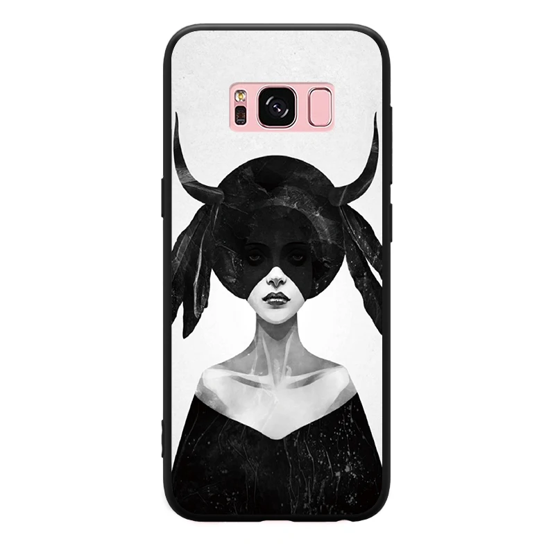 Черно белый художественный персональный рисунок для девочек Xiaomi A1 5X RedMi 4A 4X 5 Plus