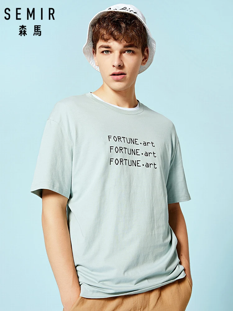 SEMIR 2019 Новая модная футболка Мужская хлопковая с короткими рукавами Повседневная