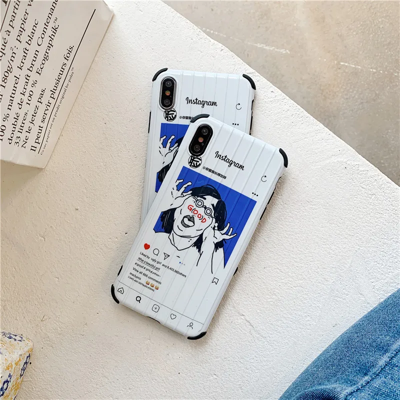 HYSOWENDLY Мода Instagram Забавная девушка багаж чехол для телефона iPhone X XR XS Max 6 6s 7 8 Plus