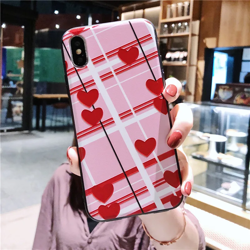 Чехол для телефона с сердечками iphone XR XS Max X 8 7 6 6s Plus Модный стильный мягкий чехол
