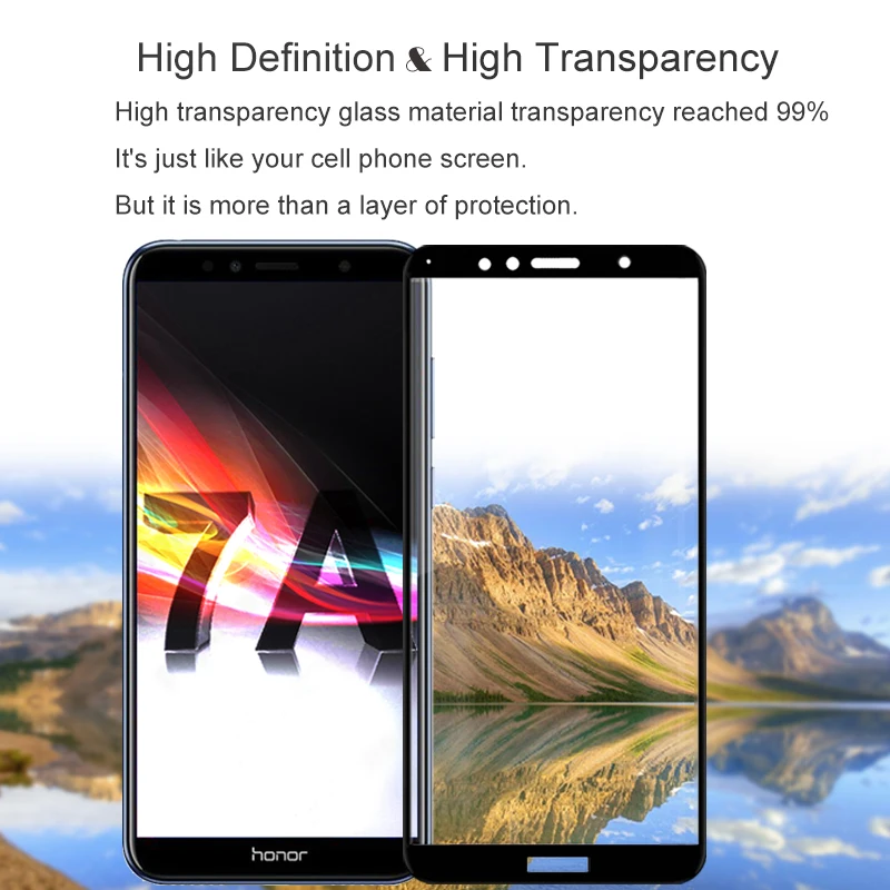 2 шт. полностью покрывающее закаленное стекло 2.5D для Huawei Honor 7A Pro RU версии Защитное
