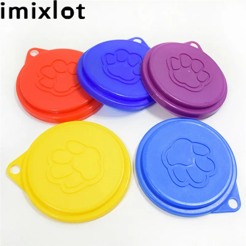 Imixlot Крышка для корма домашних животных Оловянная пластиковая многоразовая