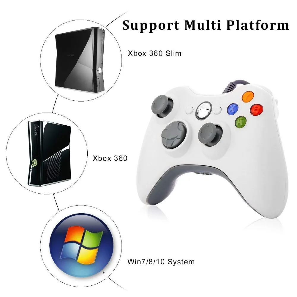 Проводной джойстик USB проводной геймпад игровой контроллер для Microsoft Xbox Slim 360 PC
