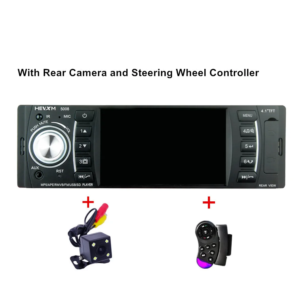 With Camera Control Fonwoon 4," автомобильное радио Bluetooth 1 Din радио Кассетный рекордер AUX SD USB MP5 плеер авторадио стерео обратное изображение зеркальное соединение - Цвет: With Camera Control