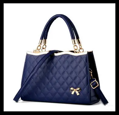 Zhe Ren Arco de Alta calidad mujeres bolso de cuero de la Marca del partido de tarde Bolso Crossbody totes el bolso de Hombro del enrejado de cuero suave de las mujeres sac - Цвет: Bao blue