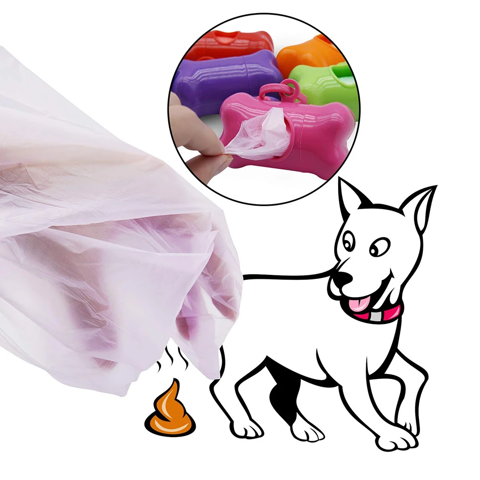 Pet Disposal Waste Bag Dispenser For Dog Poop Bags Bone Shape Plastic Pet Small Dog Outdoor Waste Poop Bag Dispenser