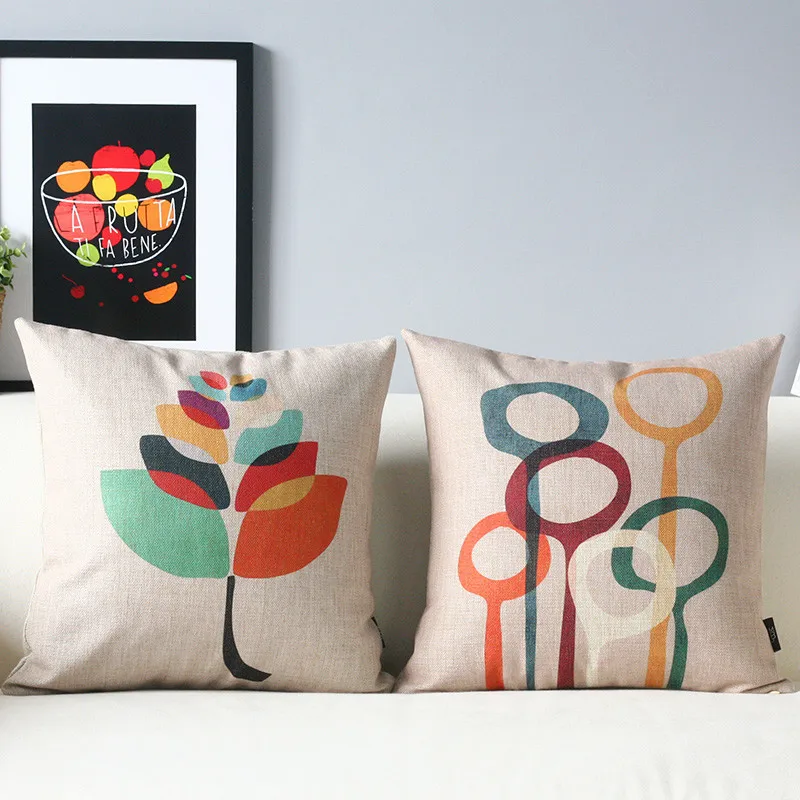 Домашняя Подушка геометрической формы подушка с абстрактными листьями