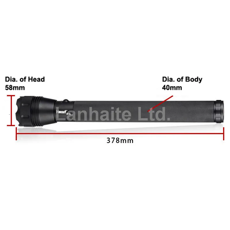 Hugsby E4 Cree XR E Q5 330 люмен 1 Mode светодиодный фонарик черный (4 x D Размер/фонарик)|led flashlight
