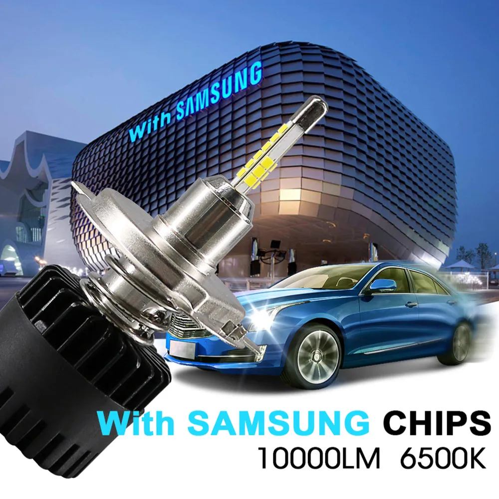 С 4-х сторон SAMSUNG 12-18 шт. чипы H7 светодиодный H4 10000LM H1 H11 9005 9006 HB4 H8 D4S автомобильные головные фары лампы 6500 к Противотуманные фары DC12V