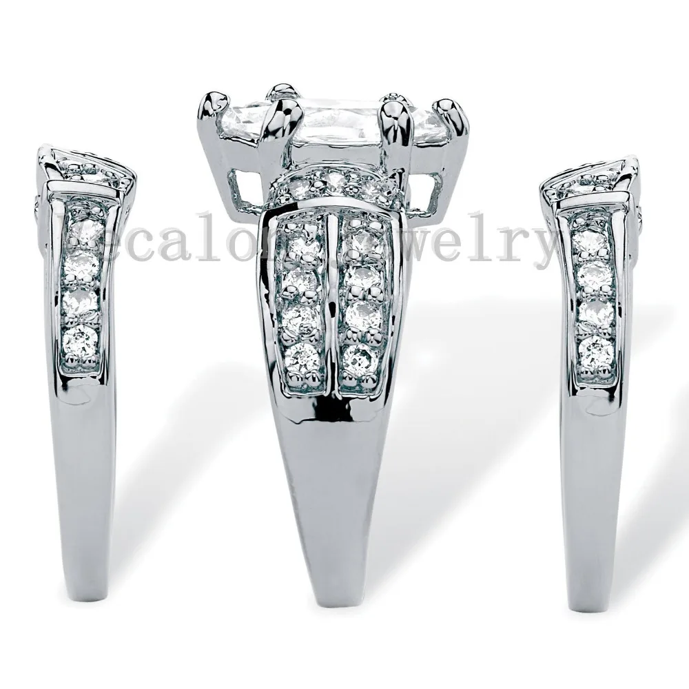 Набор женских колец из белого золота 14 карат огранка маркиза 3ct 5 А | Украшения и