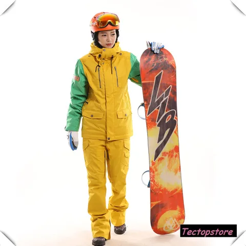 Костюм лыжный женский с водонепроницаемыми куртками и штанами для сноуборда, до-30 градусов