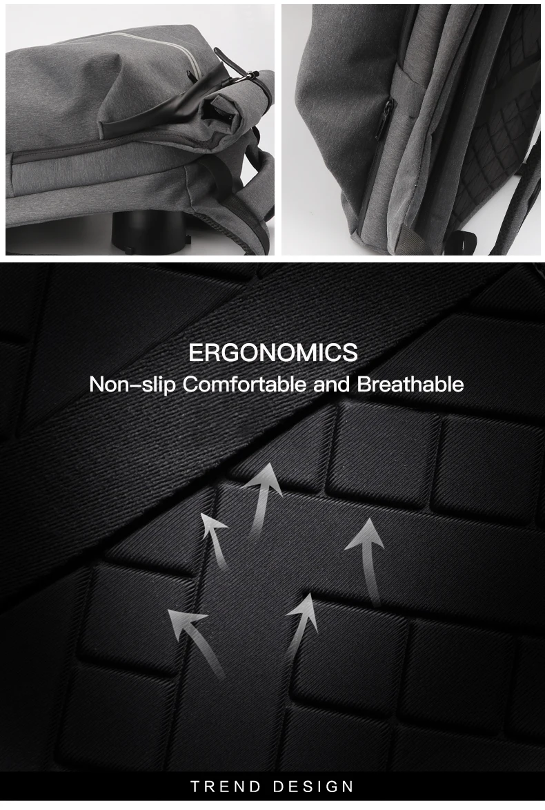 FYUZE Fashion Men Backpack for Laptop 15.6 inch Waterproof Travel Backpack Large Capacity College Student School Backpack