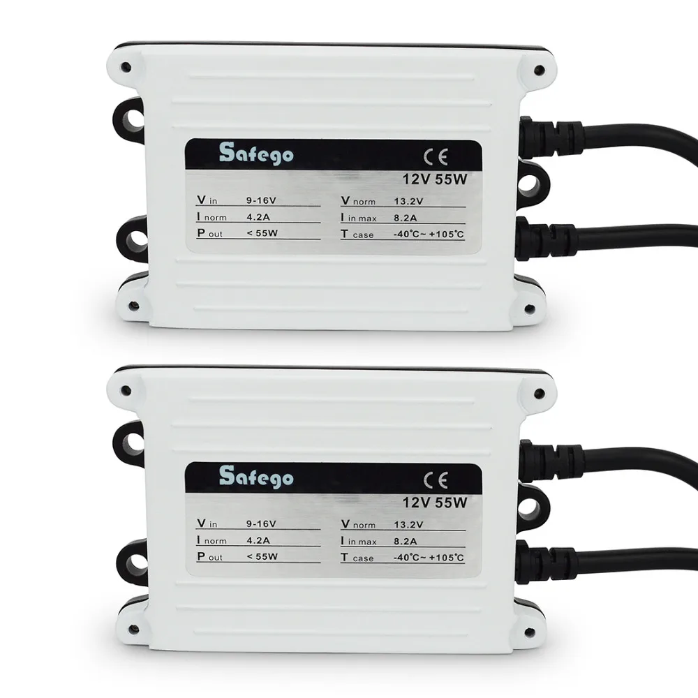 Safego 1 комплект hid xenon 55 Вт лампы балласт для H4 H3 H7 H8 H9 H10 H11 9004 9005 h7 h4 4300k ксенона