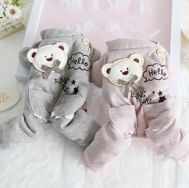 Зимняя одежда для собаки теплый халат комбинезоны Пижама пальто собак кошек