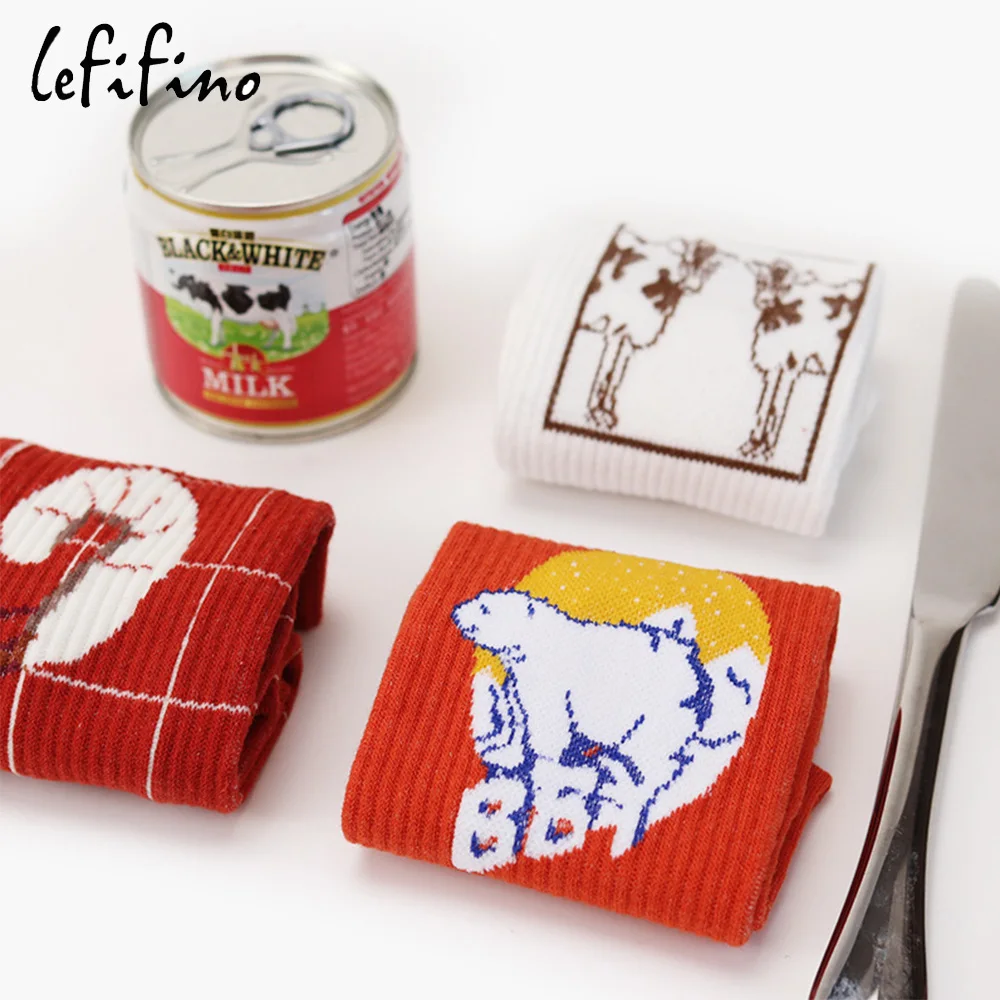 Зимние Мультяшные носки с изображением морепродуктов креветок женские ленивый