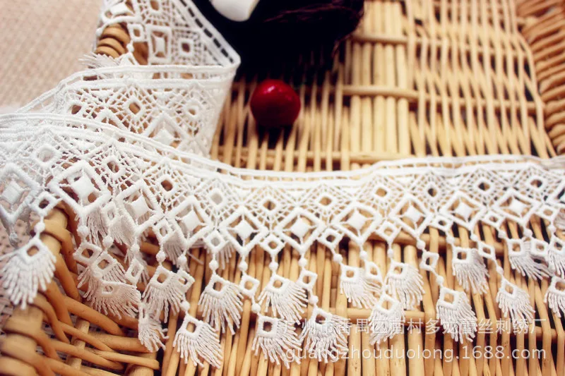 5 ярдов/серия деликатных с бахромой молочного шелка водорастворимые аксессуары