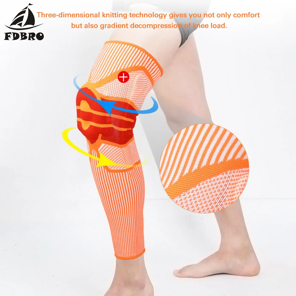 FDBRO компрессионные наколенники для фитнеса Защитные Спортивные длинные рукава