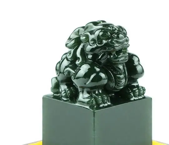 Китайский натуральный нефрит древняя династия драконов печать штамп с