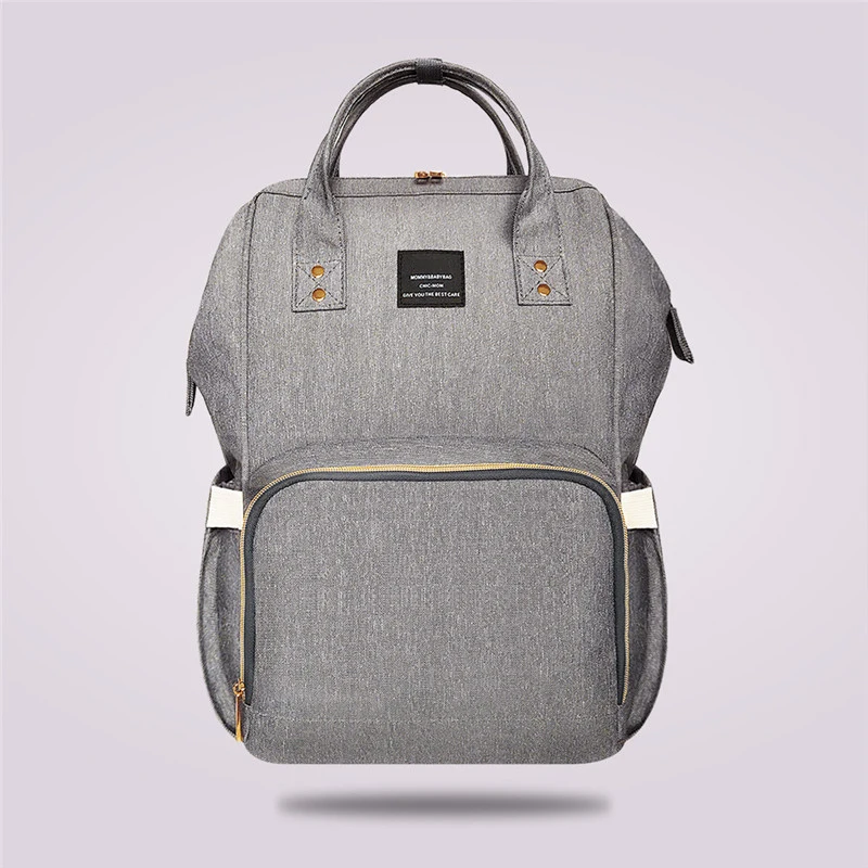 light gray Сумка для детских подгузников, модный рюкзак для мам, сумки для мам, Большая водонепроницаемая сумка для детских подгузников, большая сумка для детских колясок - Цвет: light gray