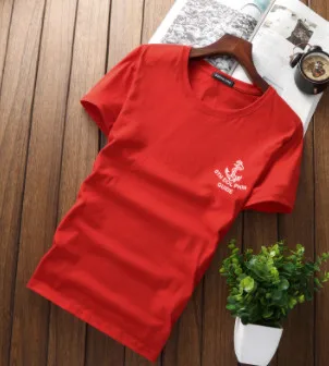 2019 летняя новая Корейская мужская футболка с круглым вырезом и короткими