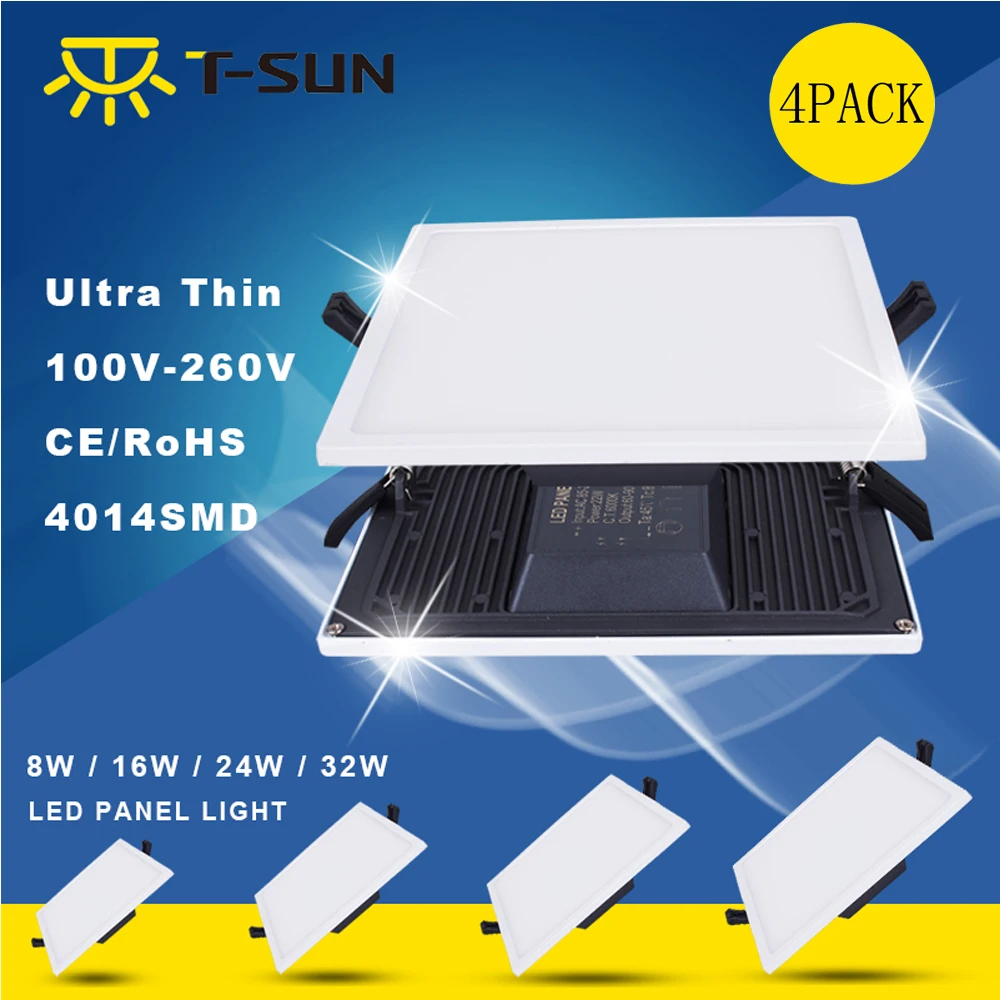 4 шт. светодиодный упаковка светодиодные пансветильник с черным основанием