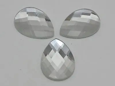 20 прозрачных граненых каплевидных плоских стеклянных кристаллов Стразы