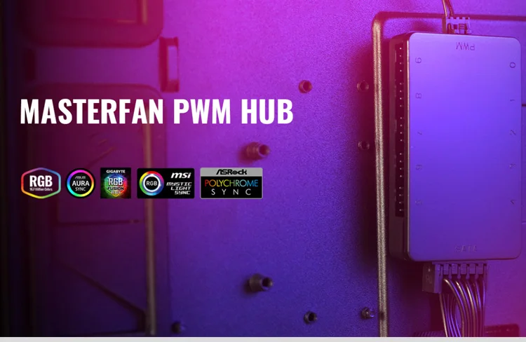 Cooler Master 1 до 10 4PIN SATA PWM чехол для кулера процессора вентилятор охлаждения кабель концентратор сплиттер адаптер Магнит адсорбции