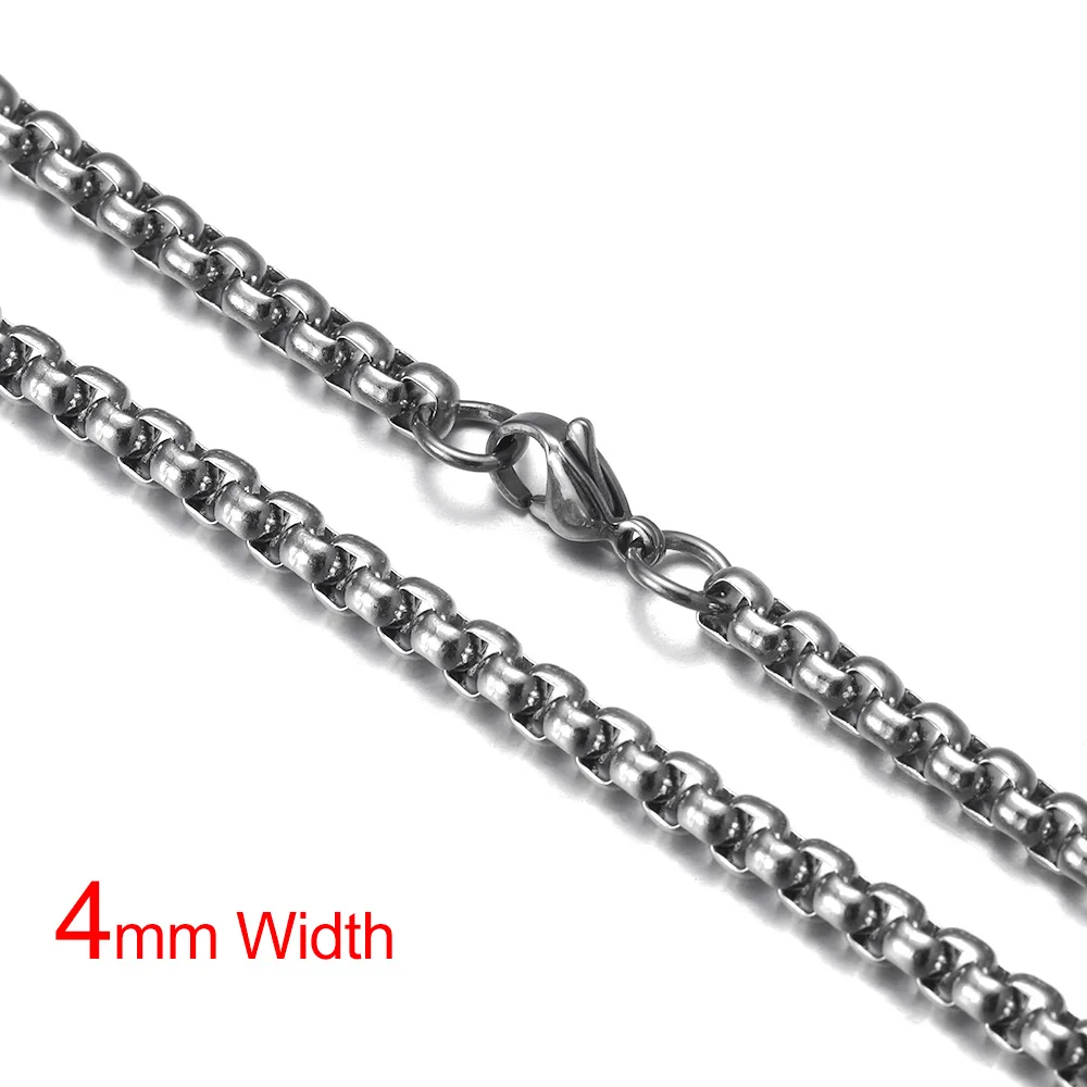 4mm Width Колье на цепи из нержавеющей стали с застежкой Омаров ювелирные изделия из серебра DIY Изготовление готовых цепей Мужские аксессуары 2-4 мм - Окраска металла: 4mm Width