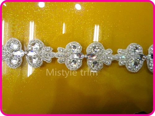 Оптовая продажа новинка кристально чистая аппликация из страз для свадебных