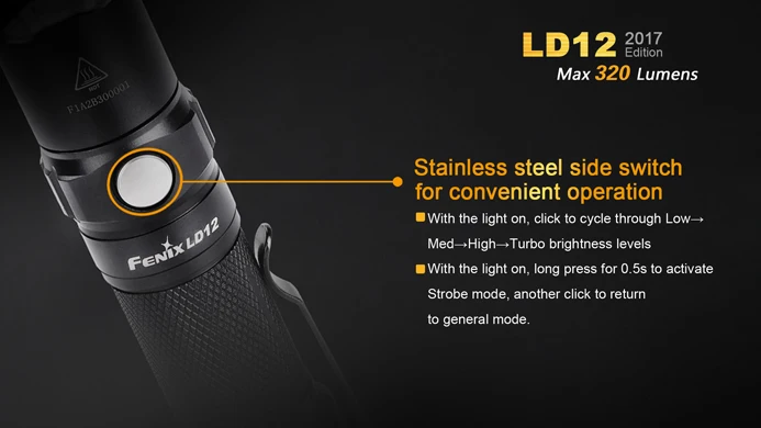 Фонарик Fenix LD12 CREE XP-G2 R5 нейтральный белый светодиодный 320 люмен AA/14500 | Лампы и