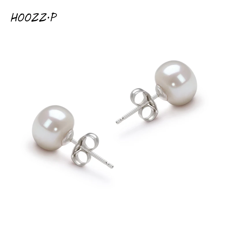 Серьги гвоздики с пресноводным культивированным жемчугом 7 8 мм|stud earrings|earrings