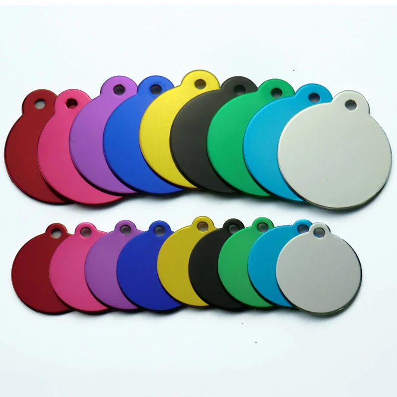 

20Pcs Customized Pet ID Tag Engraved Dog Cat Name Phone Number Address Tag Charm Dog Identification Round Personalized Cat