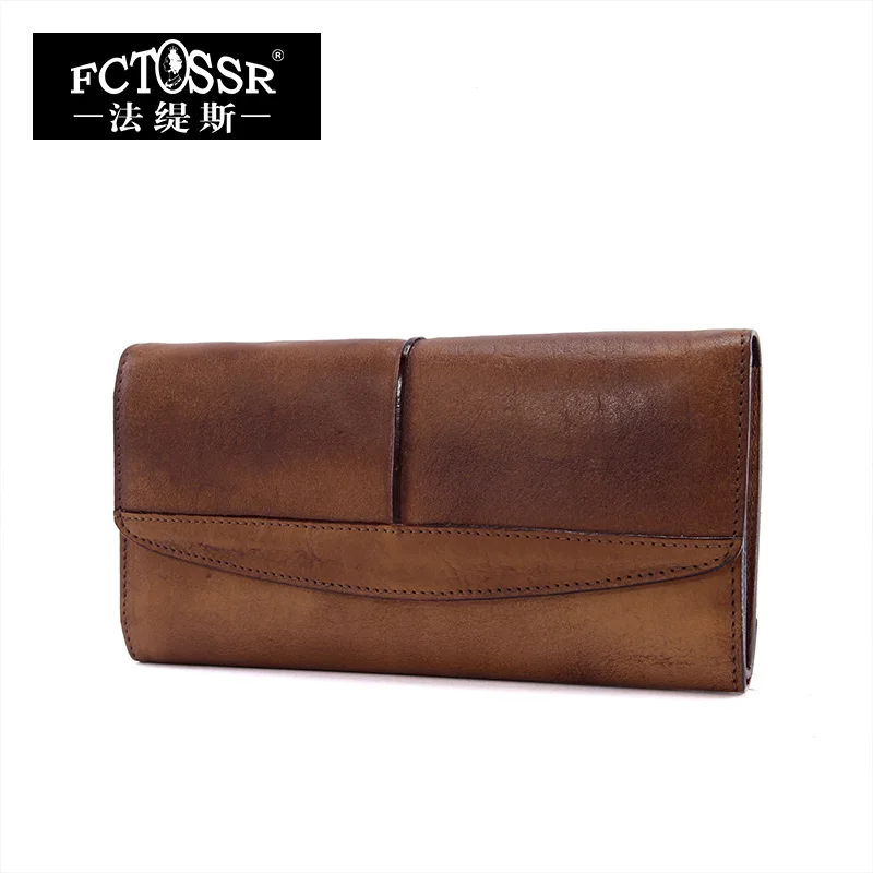 2019 винтажный Женский Повседневный клатч из натуральной кожи с магнитной пряжкой