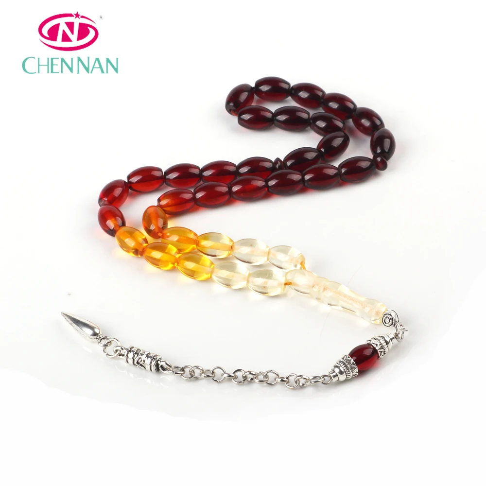 Tasbih магазин новый дизайн 8*12 мм прозрачный градиент из смолы цвет tesbih молиться