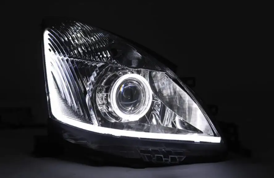 2pcscar Head light For Nissan Livina Headlights 2007~2012/2013~2018year Livina headlight Bi-Xenon Beam Fog light angel eyes Auto