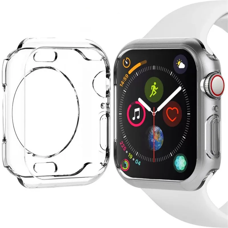 Мягкий прозрачный чехол из материала ТПУ для Apple Watch 4 Ультратонкий силиконовый